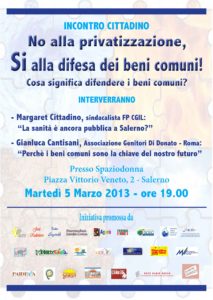 No alla privatizzazione, Si alla difesa dei beni comuni! Cosa significa difendere i beni comuni